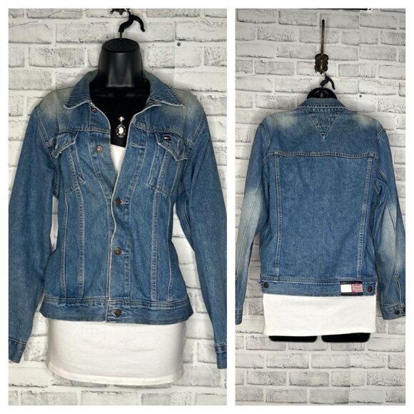 Vintage 90’s Tommy Hilfiger Jean Jacket Size Large - Picture 1 of 7